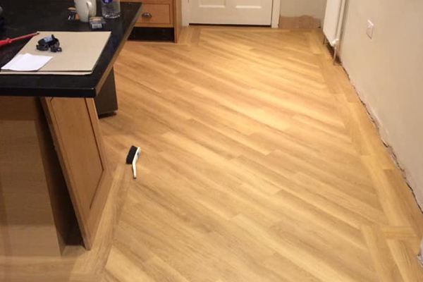 An image showing some newly fitted vinyl tile flooring